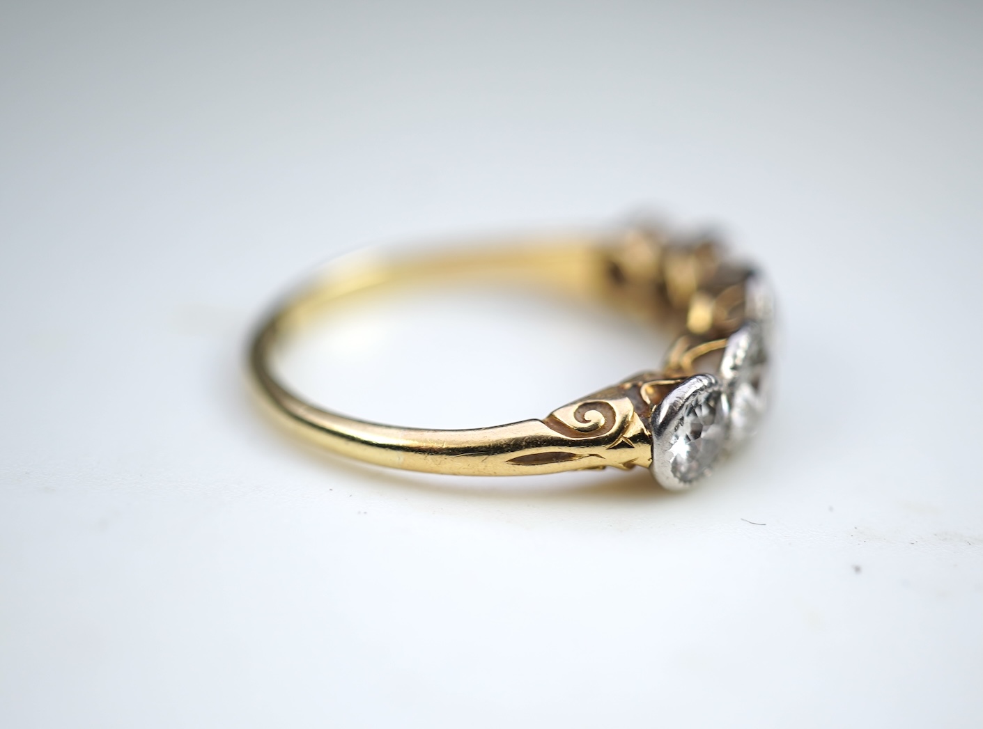 A diamond five-stone ring, early 20th century